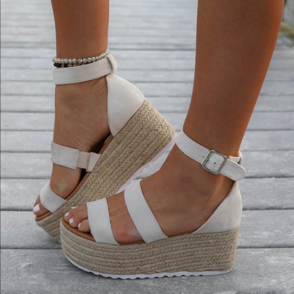 Natural jute wrap around Flatform sandal - Picture 8 of 12